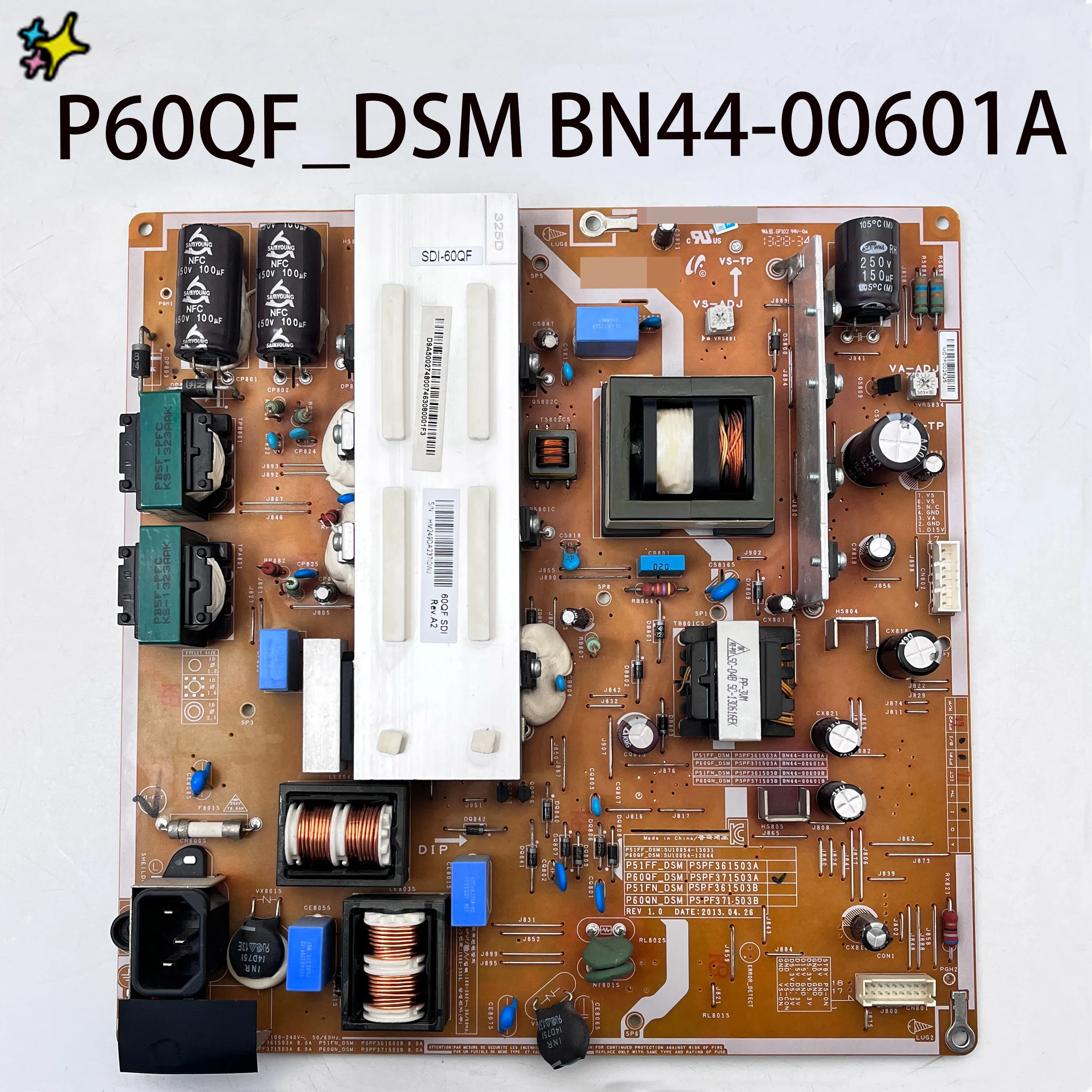 

Authentic Original TV Power Board P60QF_DSM BN44-00601A Works Normally And is for TV PN60F5300AFXZA PN60F5300A PN60F5300 TV Part