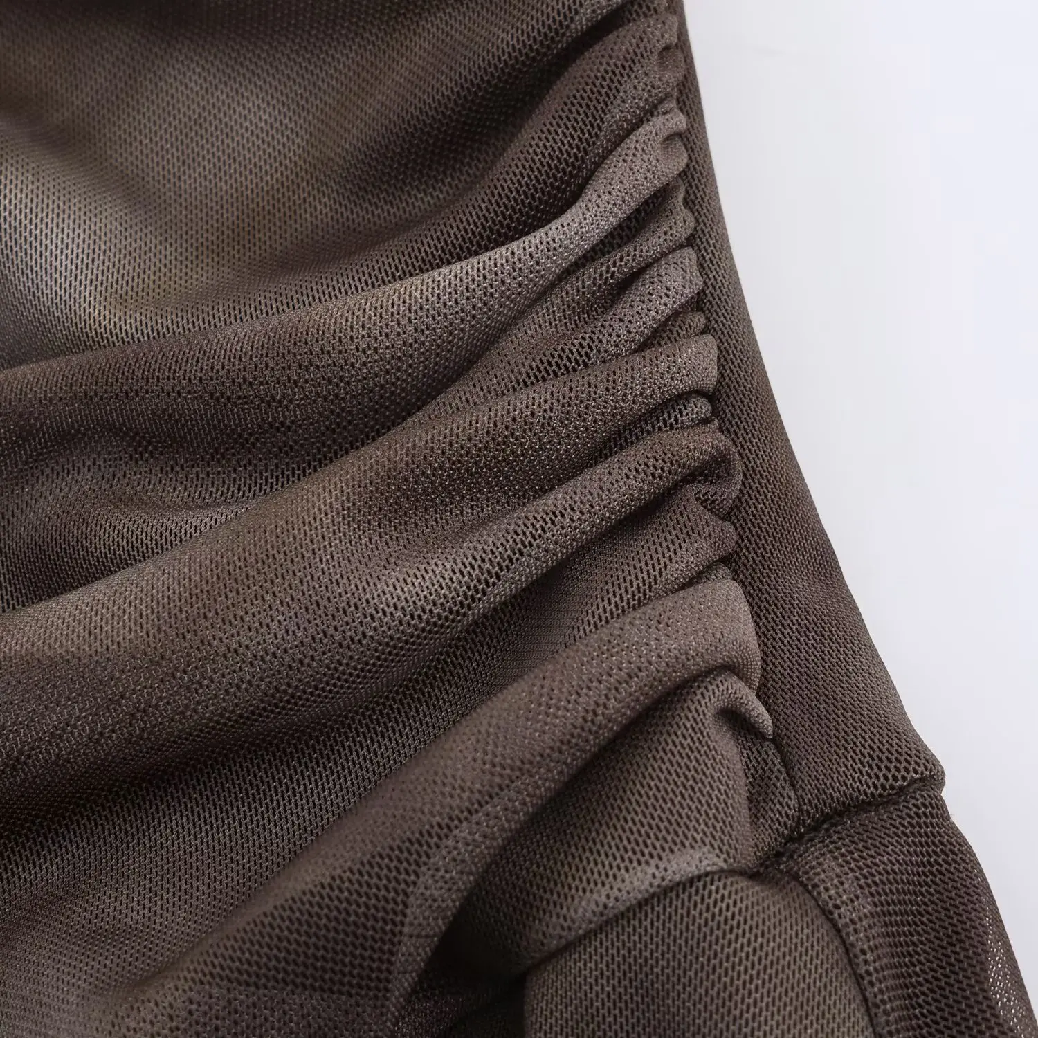 Women Spring Tulle Plaid Long Dress Female Fashion Pleated Long Sleeve Asymmetric Skirt Hem Dress Lady Vintage Dress Streetwear