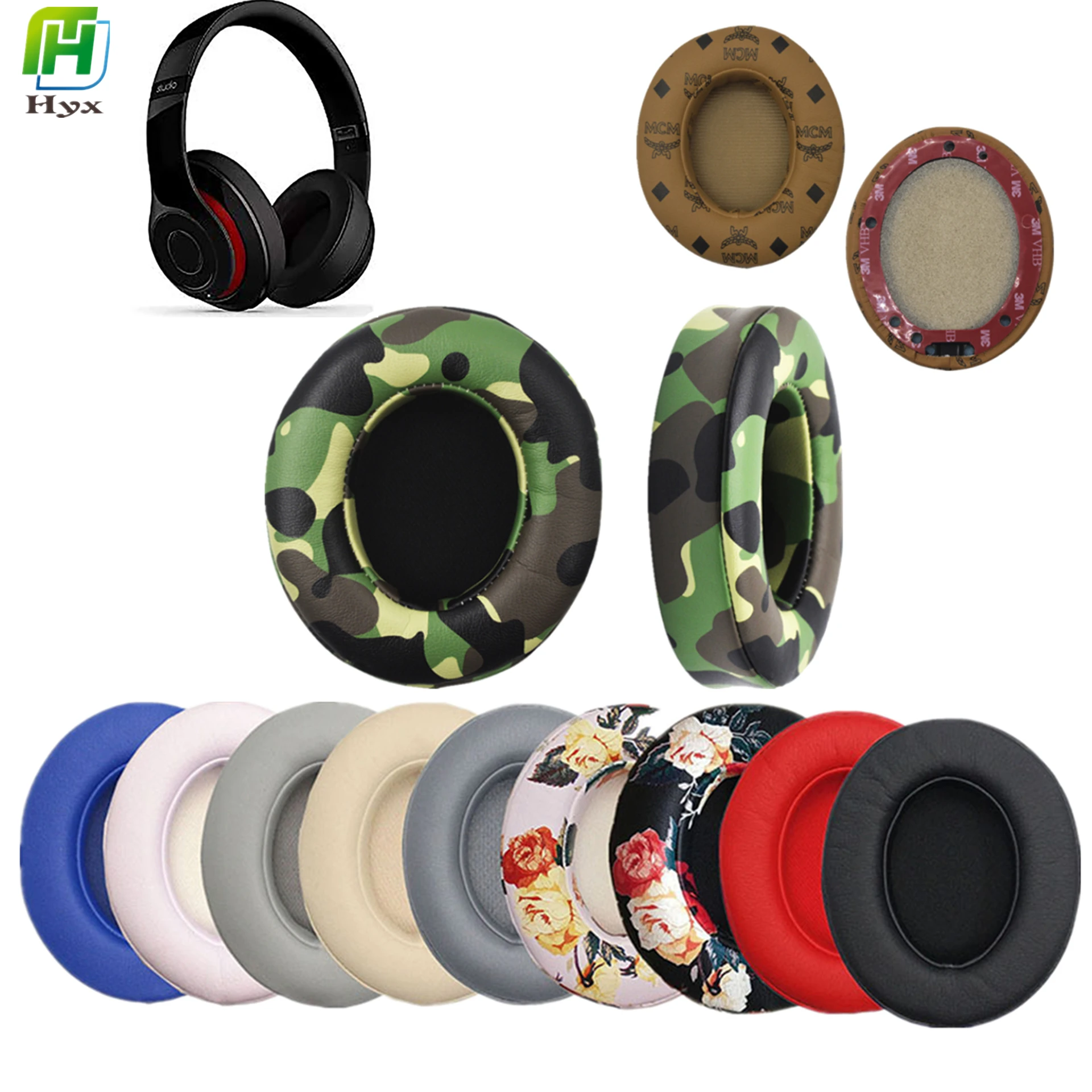 

HYX 1Pair Earmuffs For Beats Studio 2.0 Studio 3.0 Wireless and Wired Headphone Replacement Ear Pads Protein Leather B0500 B0501