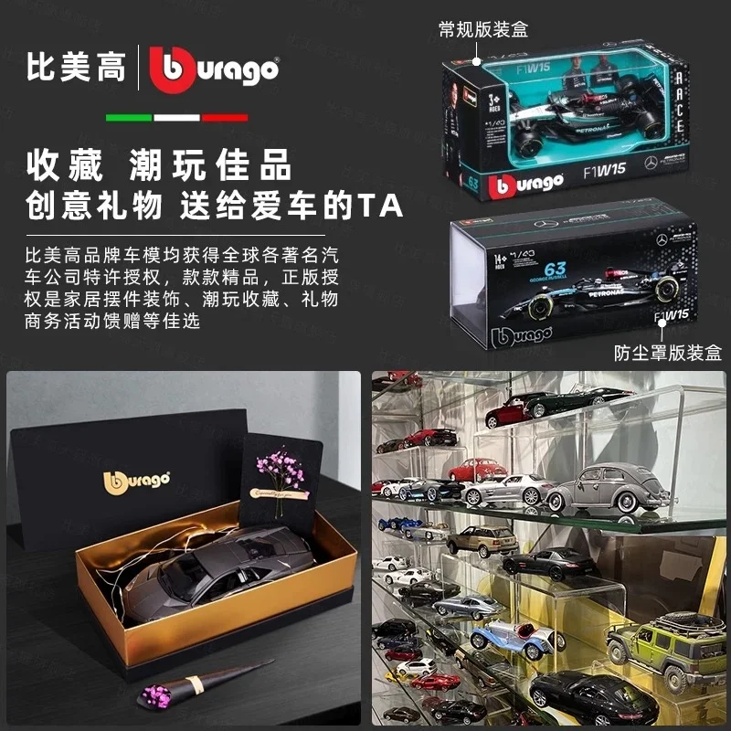 2024 New Bburago 1:43 Mercedes-Amg F1 W15 Alloy Miniature Diecast Model Amg Petronas F1 W15 Team #44 #64 Alloy Car Model ToyGift 4