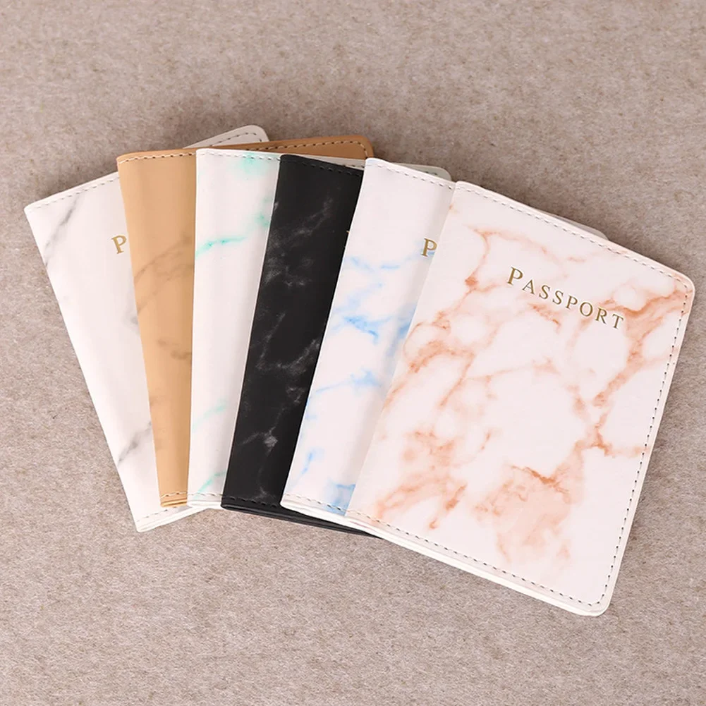 

Fashion Women Men Passport Cover Pu Leather Marble Style Travel ID Credit Card Passport Holder Packet Wallet Purse Bags Pouch