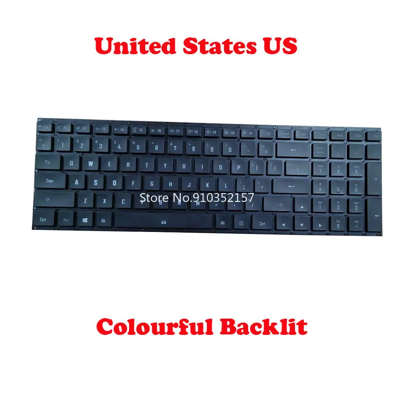 

English US Colourful Backlit Keyboard For Gigabyte For AERO 17 HDR SB KB WB XB YB For AERO 17 HDR XD YD United Kingdom No Frame