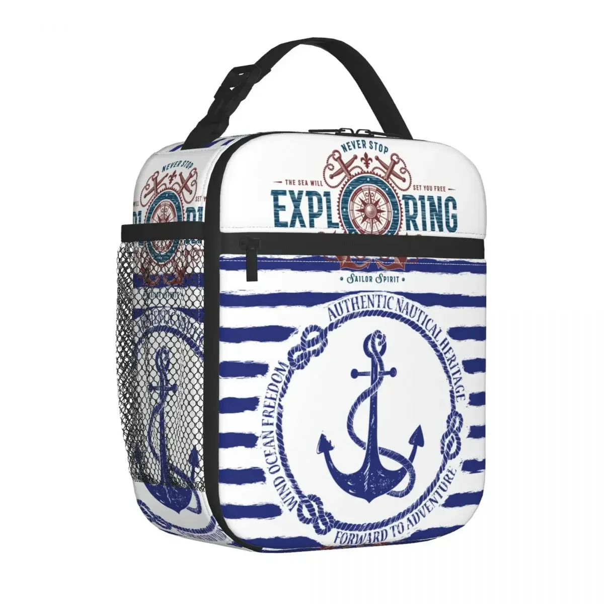 

Vintage Sailor Sea Exploring Anchor Accessories Insulated Lunch Bags Compass Anchors Unique Design Thermal Cooler Food Bento Box