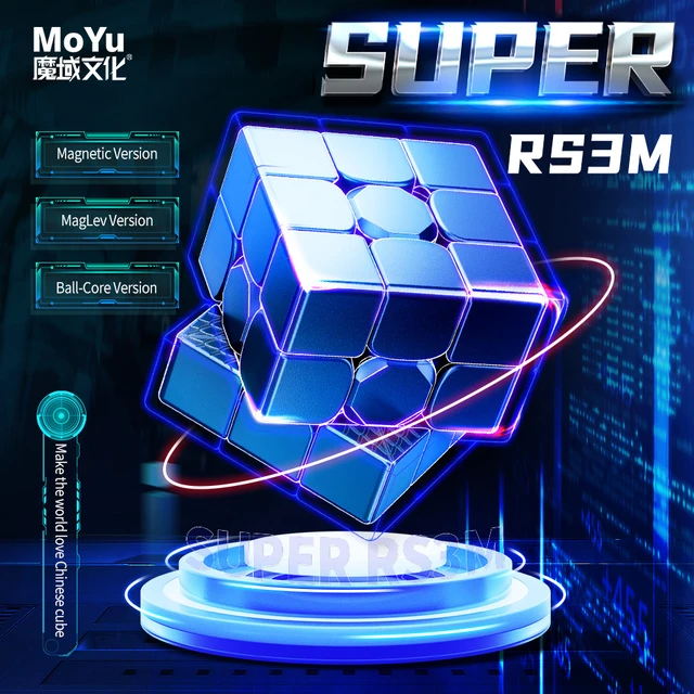 Cubo Mágico Magnético Profissional 3x3x3 MoYu RS3M Série Maglev