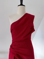 فساتين نسائية بكتف مائلة صلبة غير منتظمة ، خصر عالي بدون أكمام ، فستان نسائي أنيق ، جديد ، ربيع ، أو ، 3WM263 1