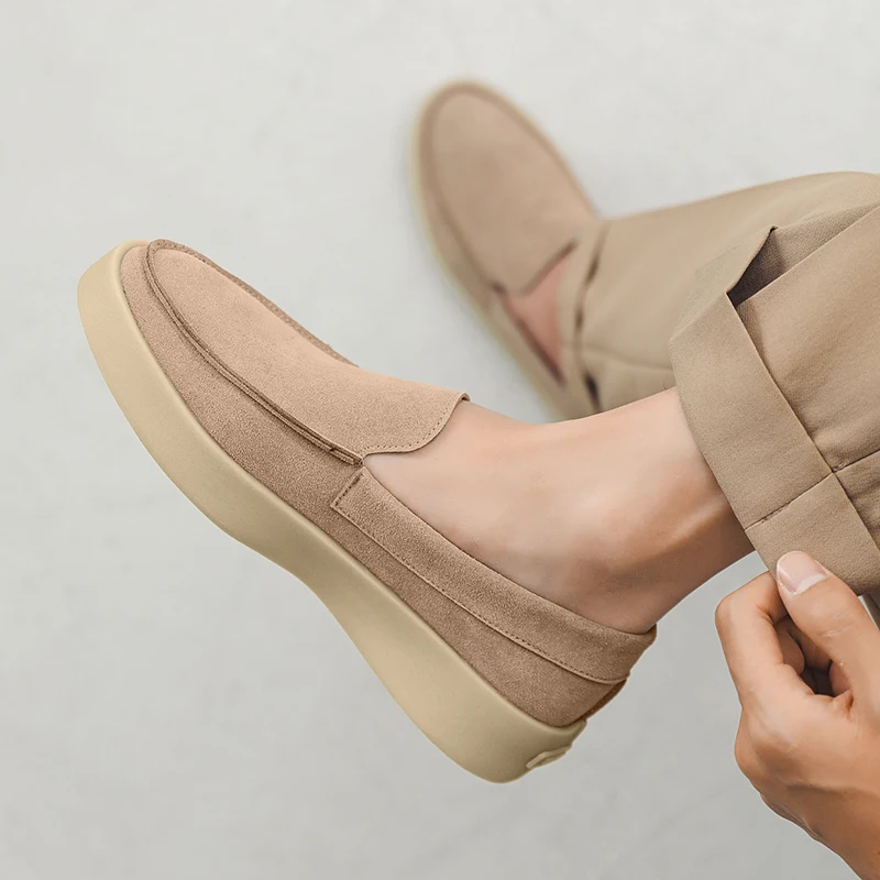 Sommer Neue Männer Casual Schuhe Atmungsaktive Wildleder Mann Loafer Slip auf Fahren Schuhe Luxus Marke Komfortable Business Schuhe Mokassins – Detail 15