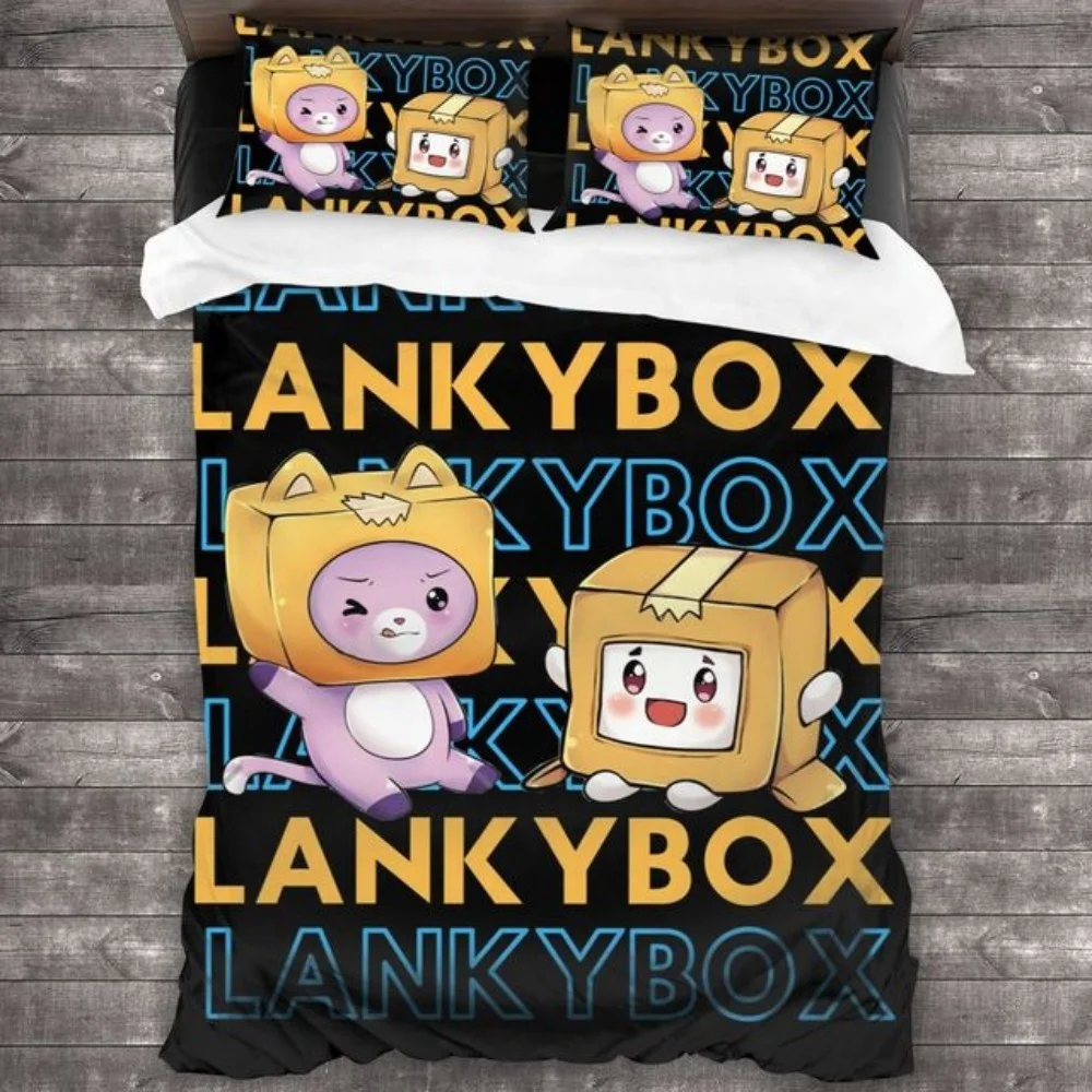 

Lankybox Bedding Set Cartoon Duvet Cover Single Size Cute Bed Linen Queen Kawaii Bed Textile Gift For Child Girls Room Decor