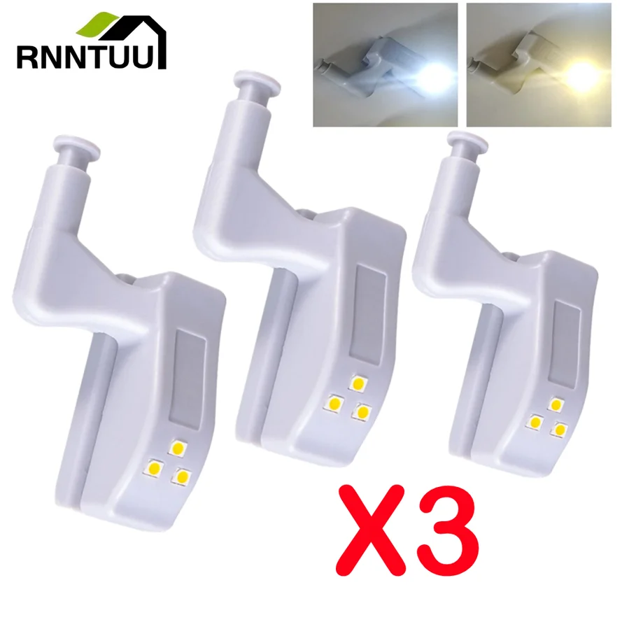 LED Under Cabinet Light 3/PCS Universal Wardrobe Light Sensor Led Armario Inner Hinge Lamp For Cupboard Closet Kitchen motion sensor light led motion sensor light led cabinet light under cabinet light cabinet lights led cabinet lights motion sensor lights