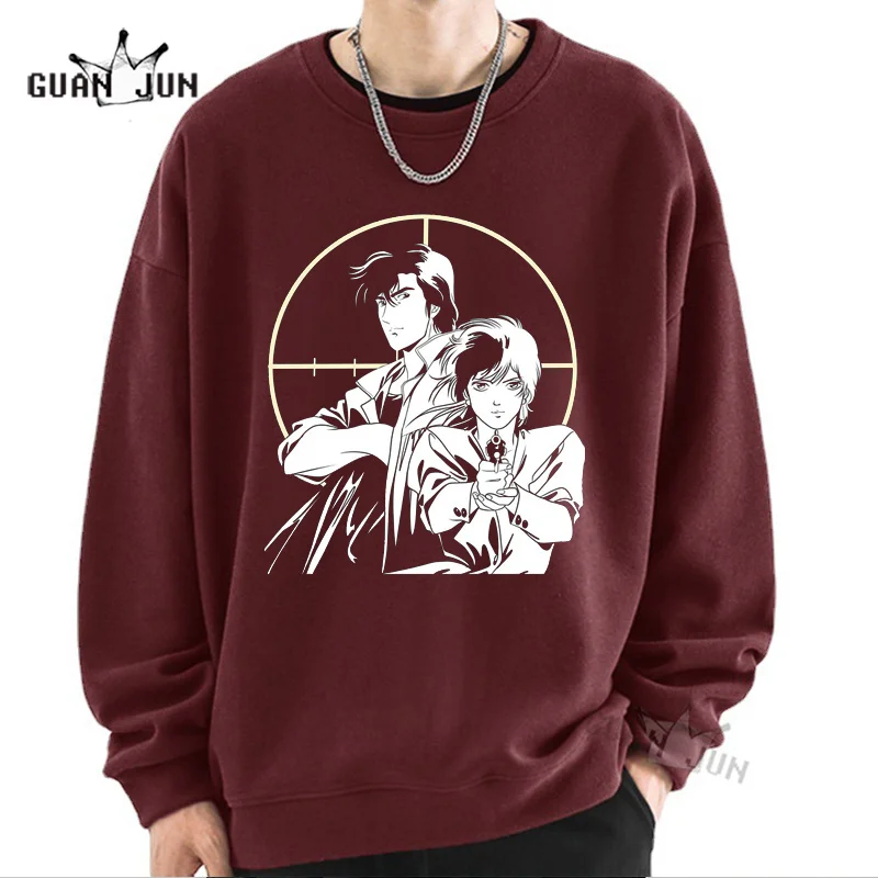 

Nicky Larson City Hunter Anime Sweatshirts Graphic Punk Harajuku Pullovers Tops Homme Cotton Autumn Clothing Femme