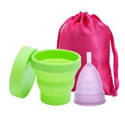 Premium Silicone Menstrual Cup Sanitizer - S Size (CupPurple-SterGreen)