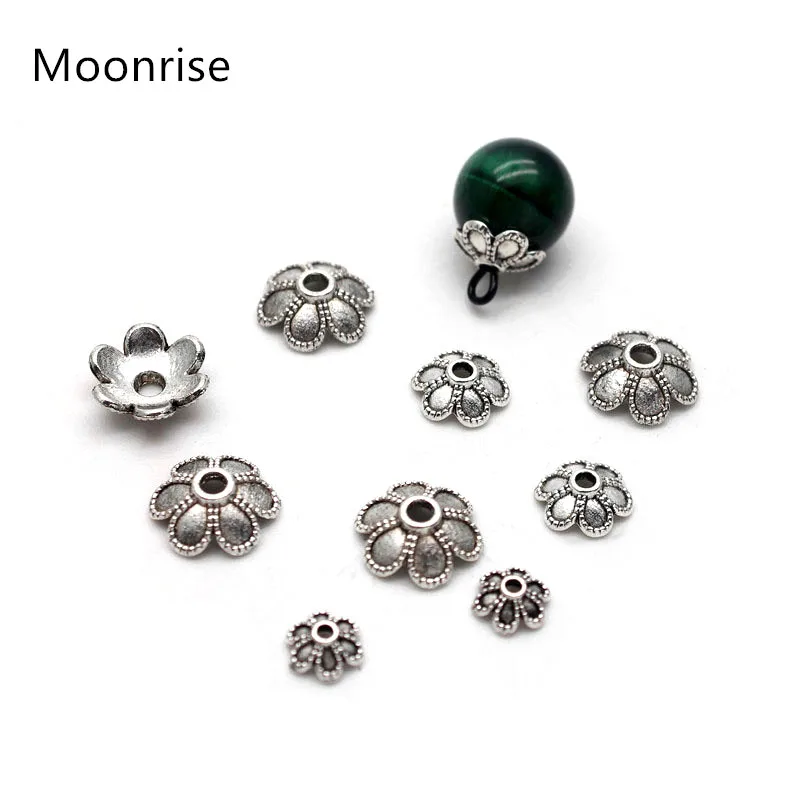 30 Teile/paket Silber Legierung Blütenblatt Perlen Kappen Perlen Spacer Für Schmuck Machen Erkenntnisse 6mm 8mm 10mm