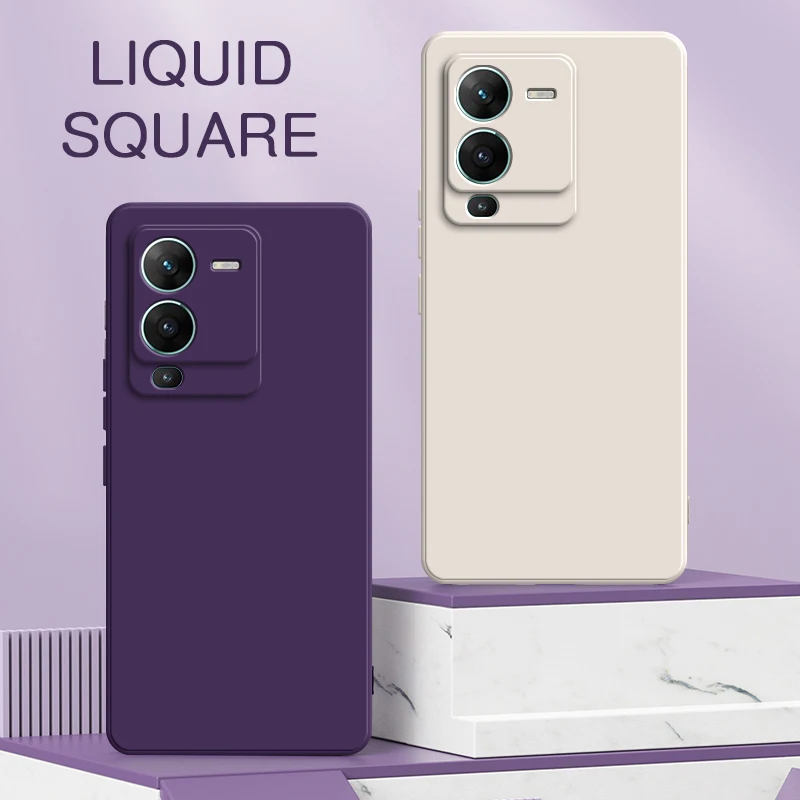 Premium Liquid Silicone Shockproof Phone Case - Luxury Square Design with 360° Protection and Soft Camera Guard