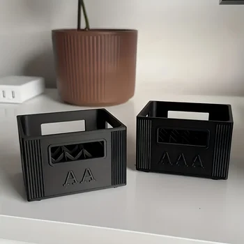 Scatola porta batterie di grande capacità, resistente, in plastica, per riporre e decorare le batterie, non include batterie.