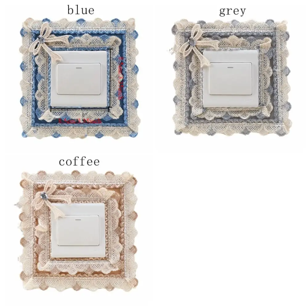 Home Storage Supplies Boho Chic Lace Switch Sticker Cotton Durable Plug Cover Sticker Convenient Fabric Switch Cover Living Room