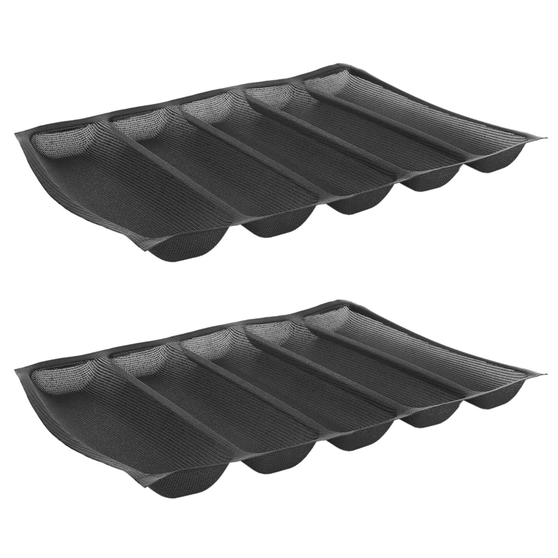 

2X Silicone 5 Indents Reusable Silform/Bread Mould Baking Form Food Grade