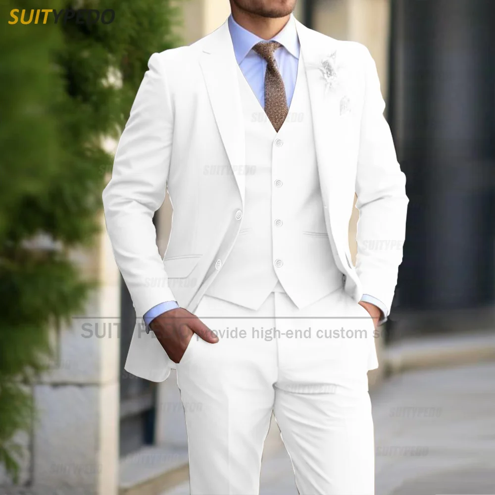 Men Formal Slim Fit Elegant 3Piece Suit (Blazer Vest Pants) - Image 11