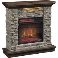 Wall Mantel Electric Fireplace with Remote Control, Smoky Gray Stone 1