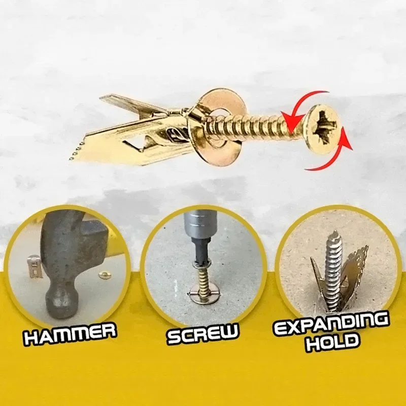 50/20/10pcs Self-Tapping Expansion Screw Kits drywall anchor kit drywall anchor self tapping screws expansion bolt set expansion plugs Drywall Anchor Kit Cavity Plug Dowel Fixing Tools Set Home DIY for Gypsum Board
