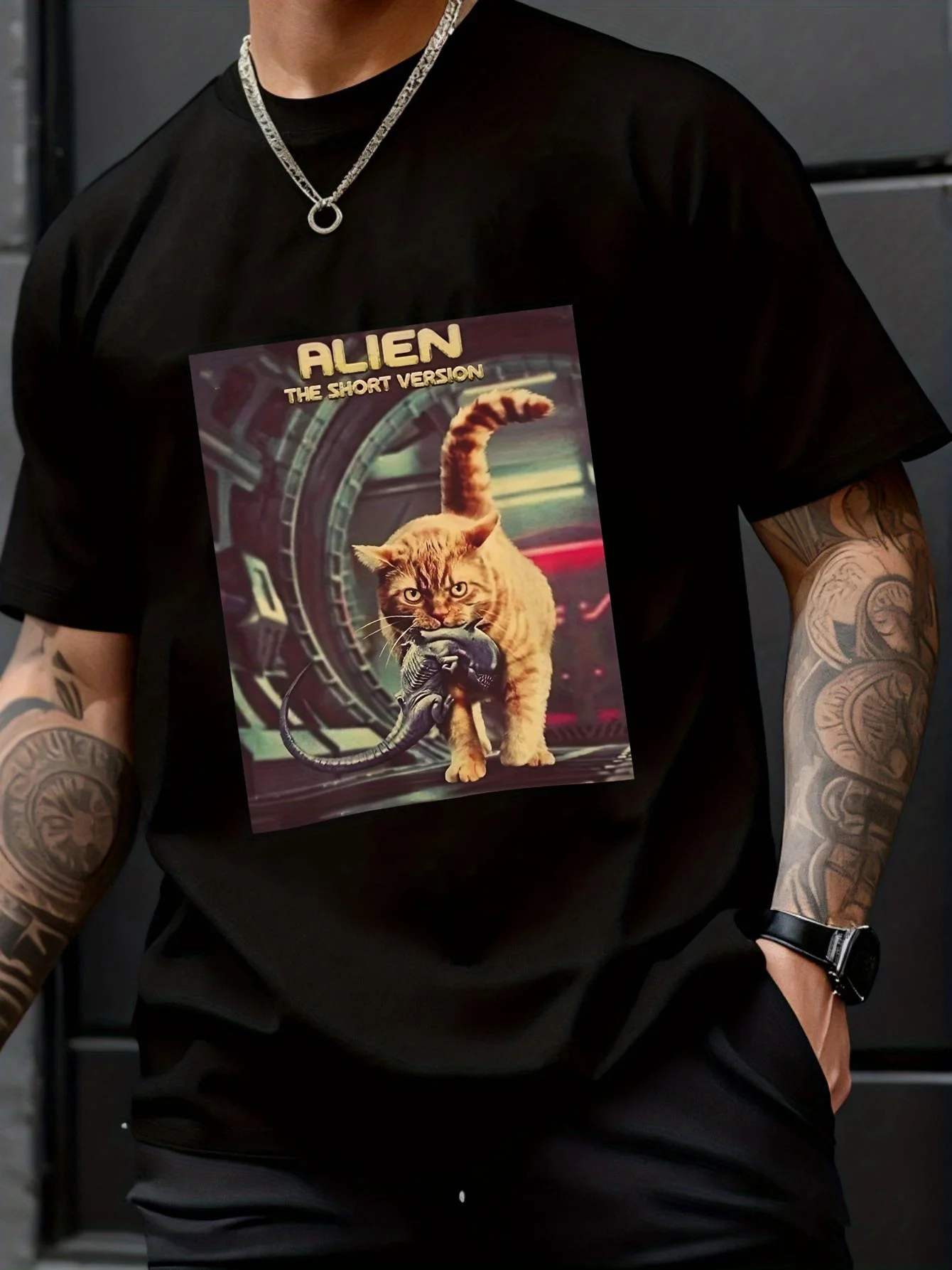 Alien Cat The Short Version Graphic Tee Side View