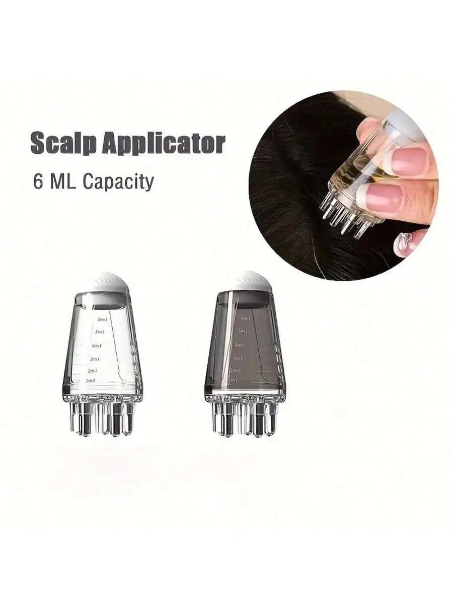 1 handheld rotating comb for essential oils - small size suitable for normal hair texture, scalp massage, and oil distribution.