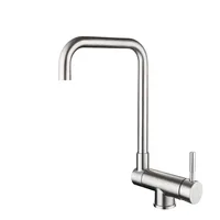 ก๊อกน้ำอ่างล้างจานสแตนเลส 304 หมุนได้ 360 องศา ° ก๊อกน้ำแบบหมุนพับได้ น้ำร้อนน้ำเย็น ติดตั้งบนเคาน์เตอร์ครัว 6