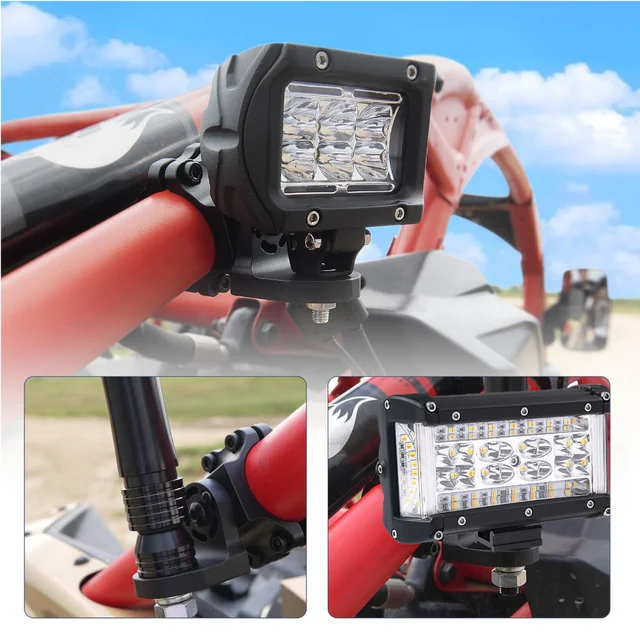 ロールバーケージブラケット,utv atv rzr 4wd用のLEDホイップライト