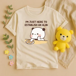 Bubu and Dudu Bear Couple Graphic Summer Cotton T - Shirt - Unisex Streetwear Short - Sleeve Top - XXXL (26522 - 1 - K)