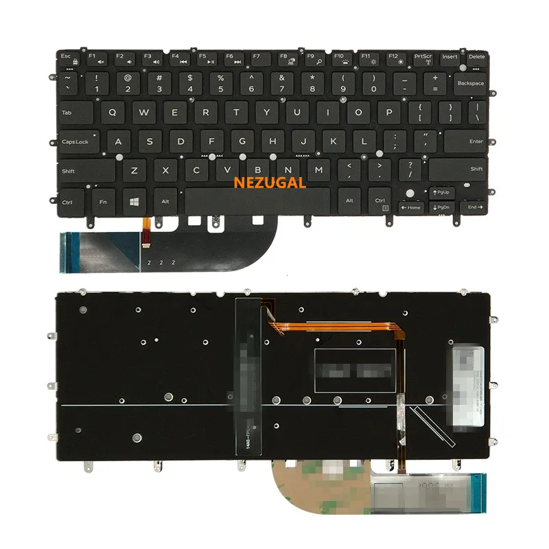 Tastiera Per Laptop Us Retroilluminata Per Dell Inspiron Xps 13 7000 7347 7348 7352 7353 7359 15 7547 7548 9343 9350 9360 N7548 Nero