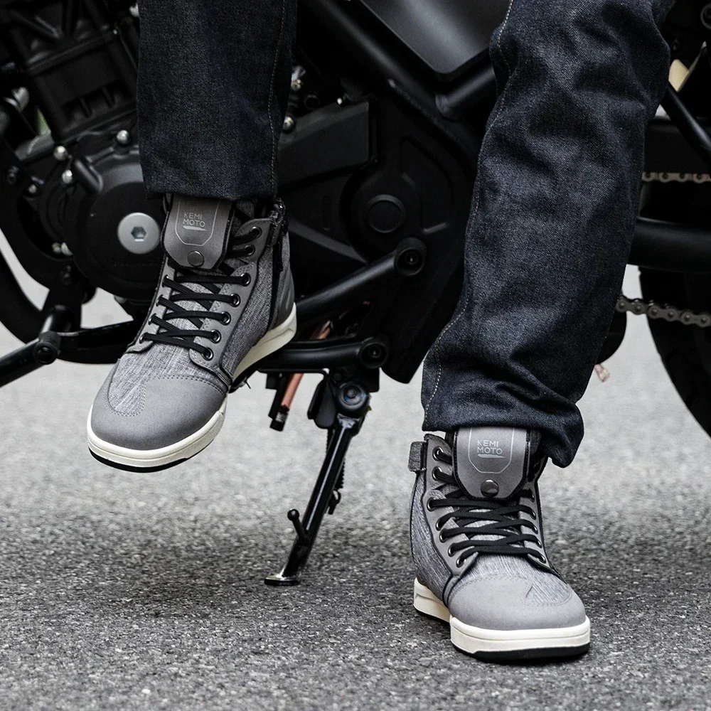 Motorcycle Shoes Men Riding Boots Casual Flat Shoes Anti-collision Toe Heel Protection Outdoor Cycling Motobike Sports Sneakers