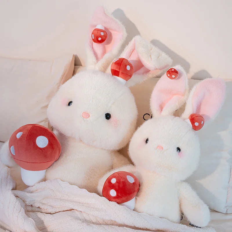 Mushroom Bunny Plush Rabbit Toy Pillow 40/60cm Nice Birthday Gift for Boys Girls Kids Soft Doll Rabbit Toys