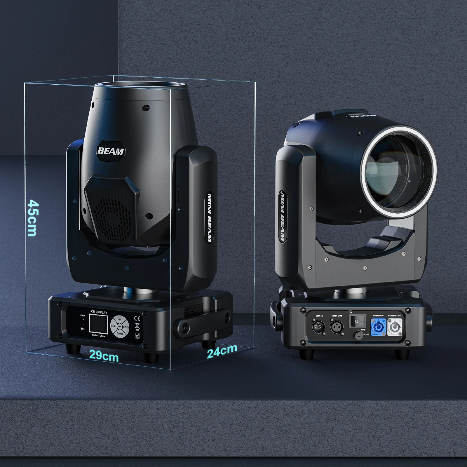 Yiflamefly 2Pcs 450W Moving Head Light RGBW DMX Stage Light DMX Controlled Sound Activated Play DJ Light For Wedding Party Music 6