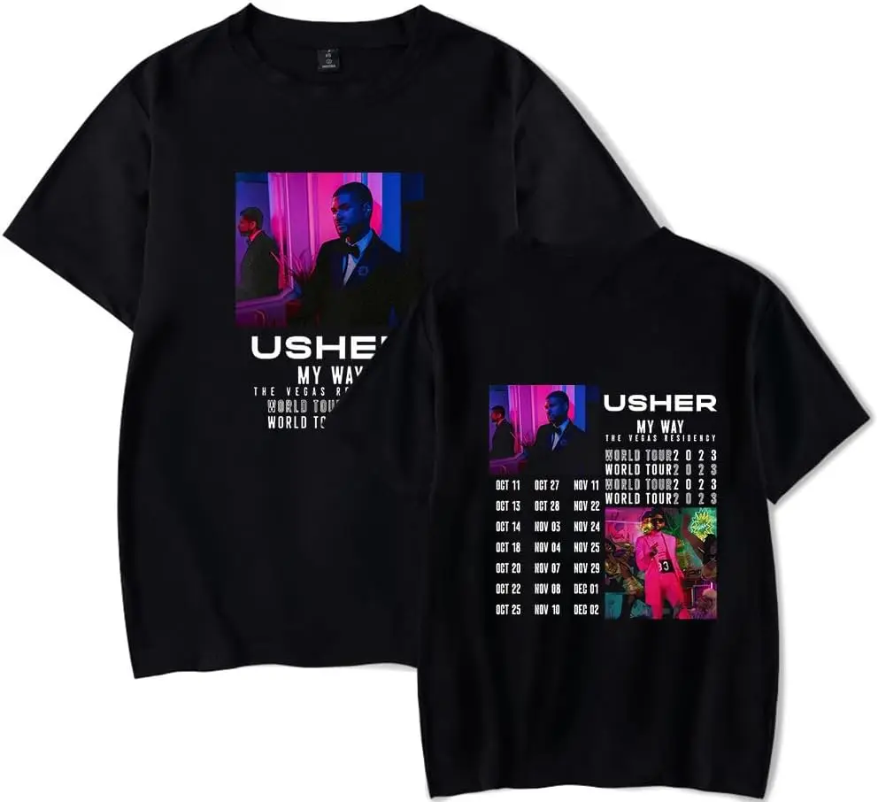 Usher Raymond My Way The Vegas Tour футболка 2023 Merch унисекс трендовая Повседневная футболка Топ