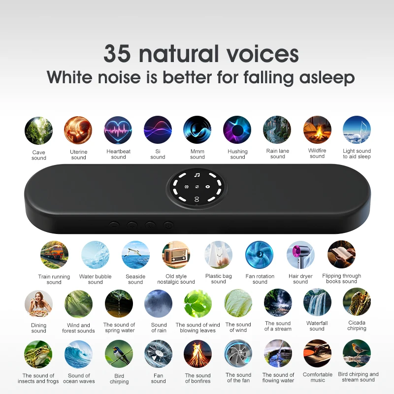 Mini Sleep Bluetooth Speaker White Noise Sleep Aid Hifi Sound Music Box  wireless Handsfree Call MP3 Music Player Timed Shutdown