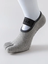 Women's Non - Slip Five Finger Yoga & Pilates Fitness Socks (GRAY)