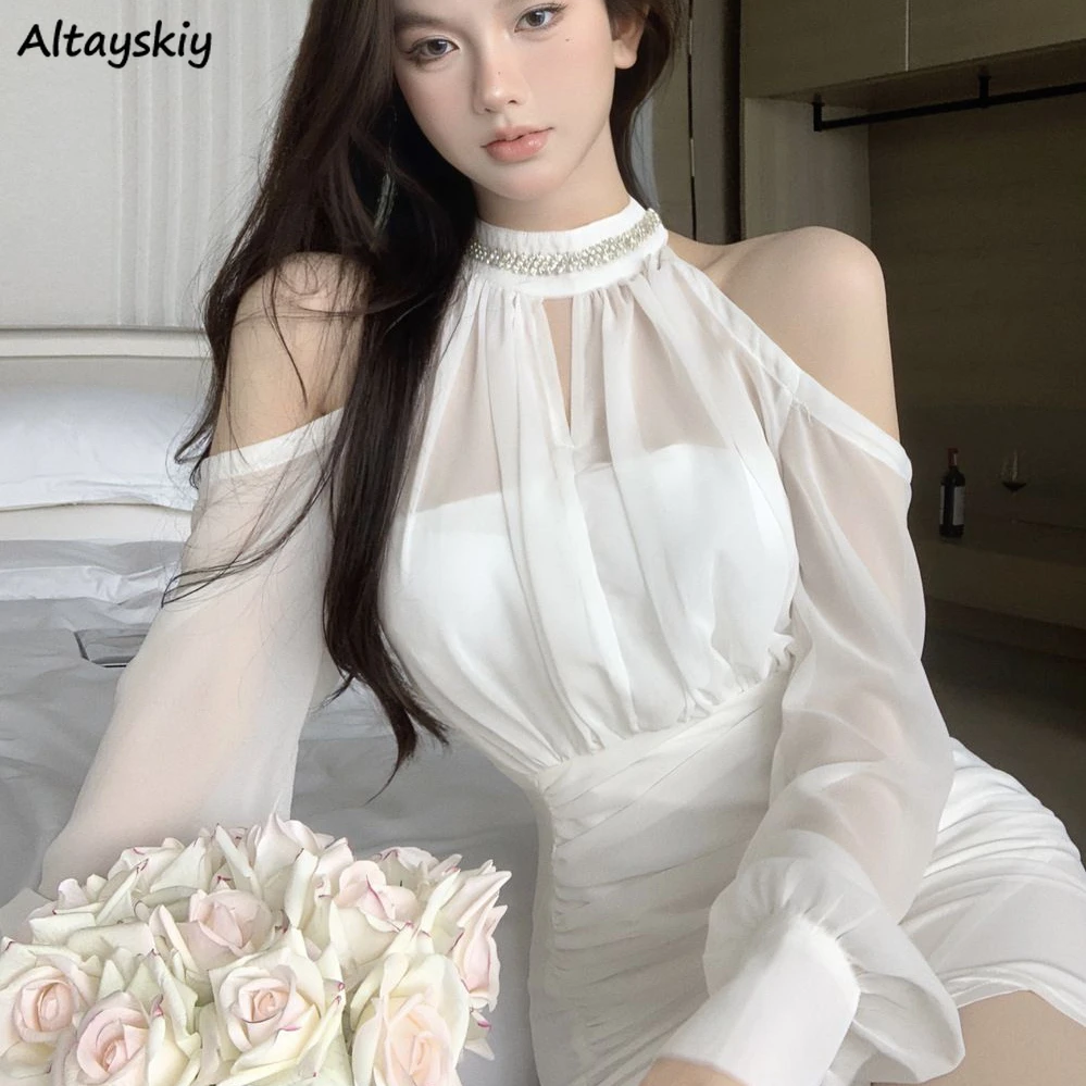 Summer Ribbon Bow Sweet Hollow Out Backless Sexy Party Mini Korean Fluffy Fit Fairy Dress