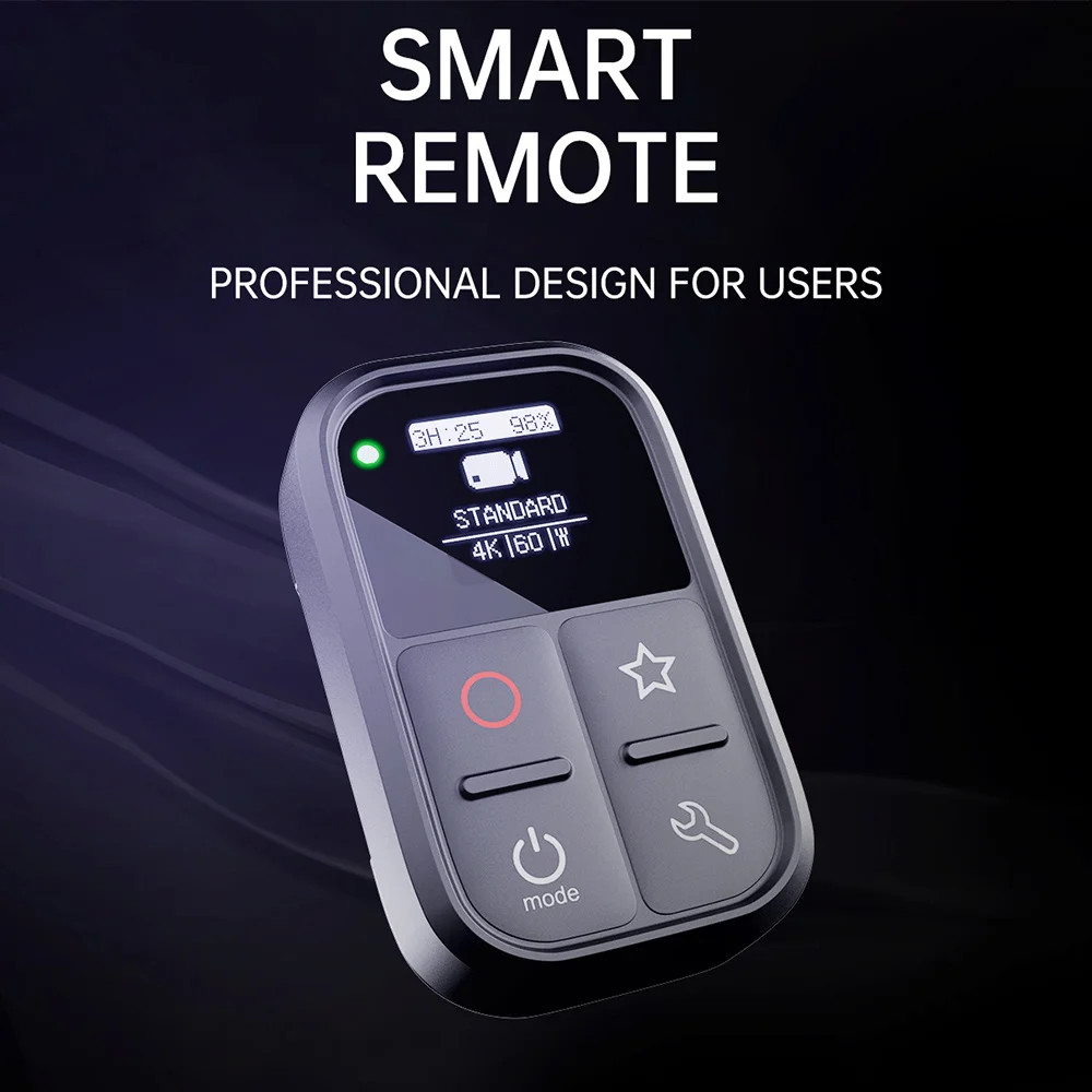 Wireless Smart Remote Control for GoPro Hero 10/9/8 Black/Max/7 Black/6 Black 80M Control Distance with Stick Mount Wrist Strap camera remote shutter button,camera remote shutter release