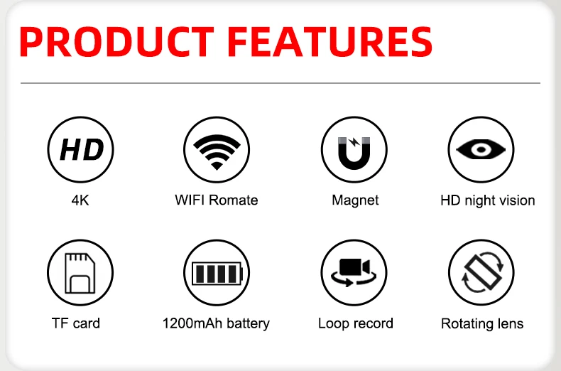 كاميرا WD7 الصغيرة مع الملحقات على طاولة