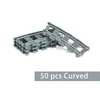 Straight train tracks Curved accessories car blocks Building Sets DIY 10-100 pcs kids toys moc bricks City switch rail crossing 4