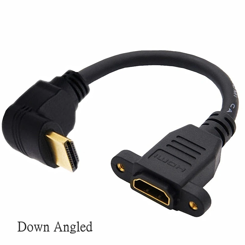 VCE Adaptador HDMI de 90 y 270 grados, paquete de 2 unidades, conector  adaptador HDMI macho a hembra en ángulo recto compatible con 3D y 4K