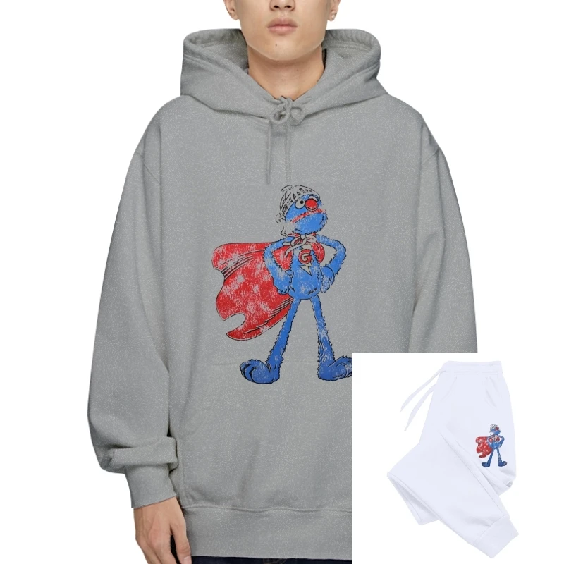 

Винтажная толстовка с капюшоном Supergrobi, супер толстовка, Elmo, Grobi, новинка, модная новинка, крутая верхняя одежда для мужчин, теплая Байкерская верхняя одежда