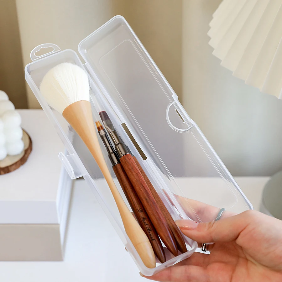 Tragbarer Make-up-Pinselhalter, Reiseetui, staubdichter Organizer für Kosmetikpinsel, Nagelkunststifte, Aufbewahrungsbox für Augenbrauenstifte – Detail 1