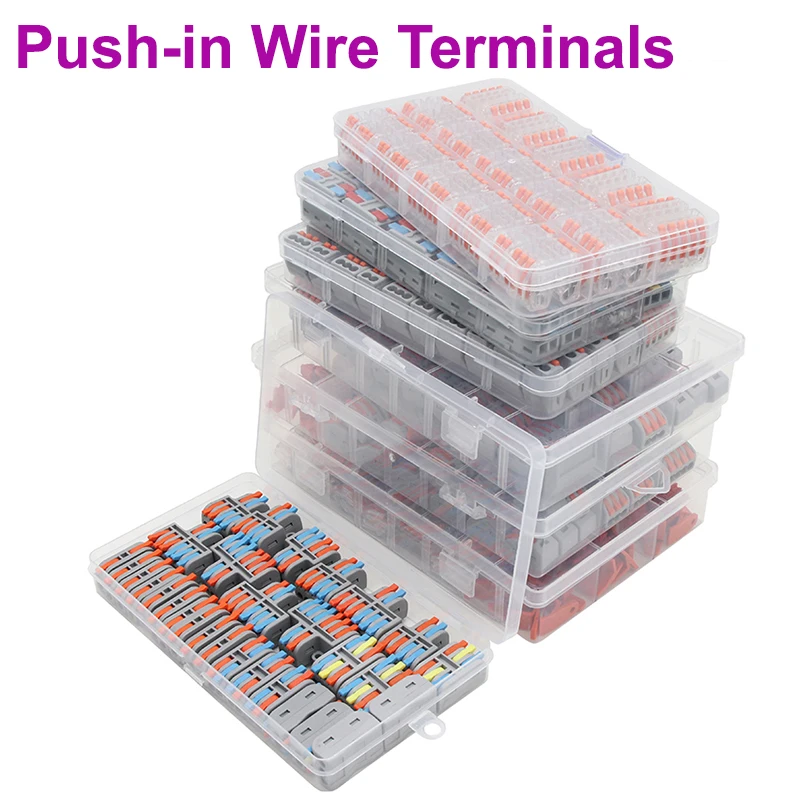 

Boxed Push-in Electrical Wire Connector Terminals For Cable Connection Terminal Block Universal Fast Wiring Cable Connectors