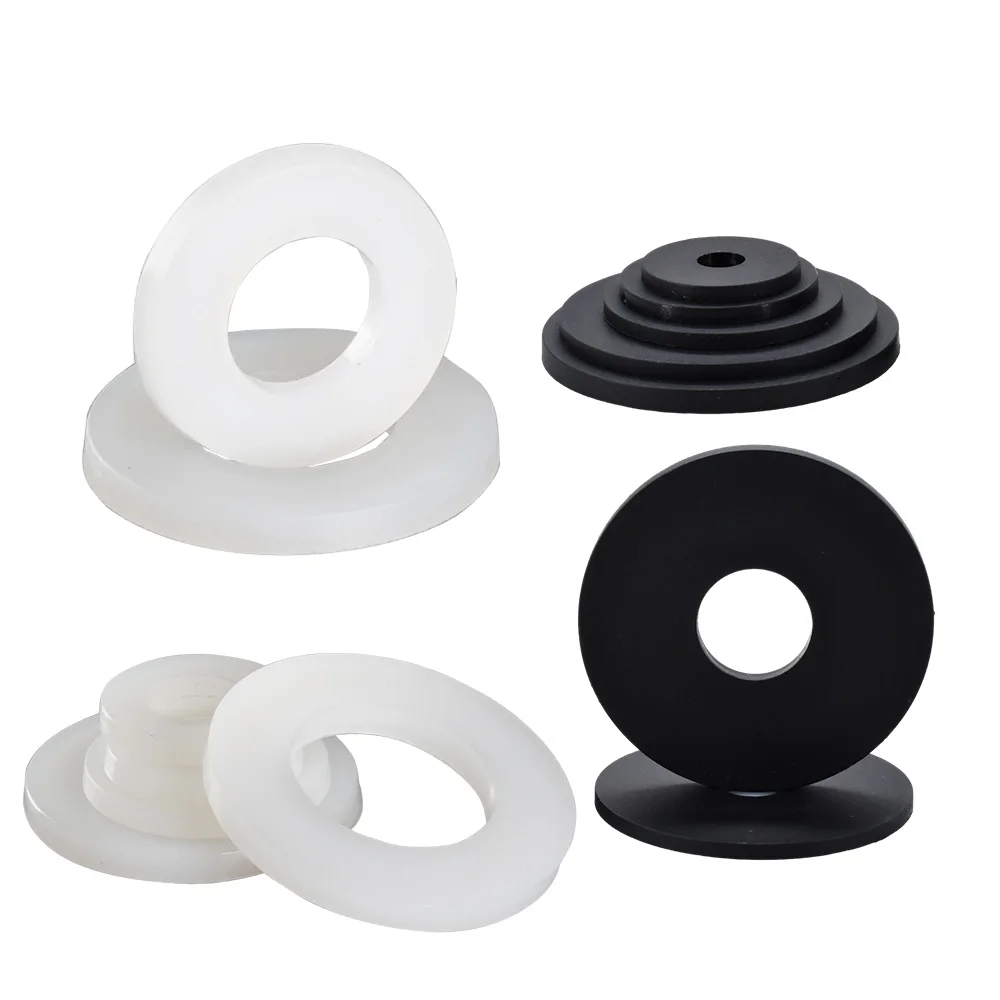 Nylon Plastic Insulation Spacer M2 M3 M4 M5 M6 M8 M10 M12 M14 M16 M18 M20 M22 M24 Plastic Insulation Spacers Seals Black White Flat Gasket Ring