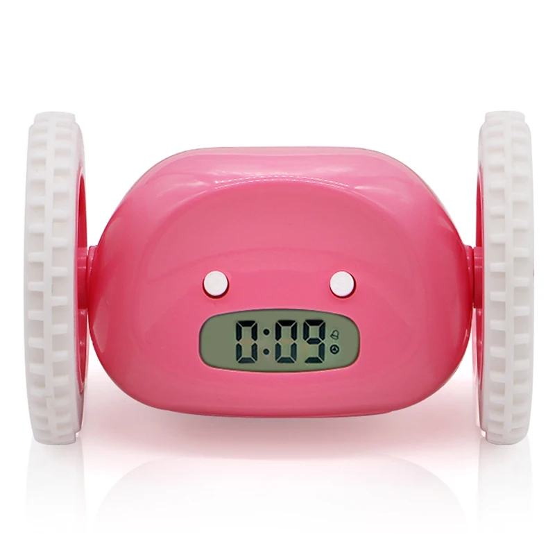 Lazy Alarm Clock Snooze Mobile Wheel Escape Electronic Alarm Clocks