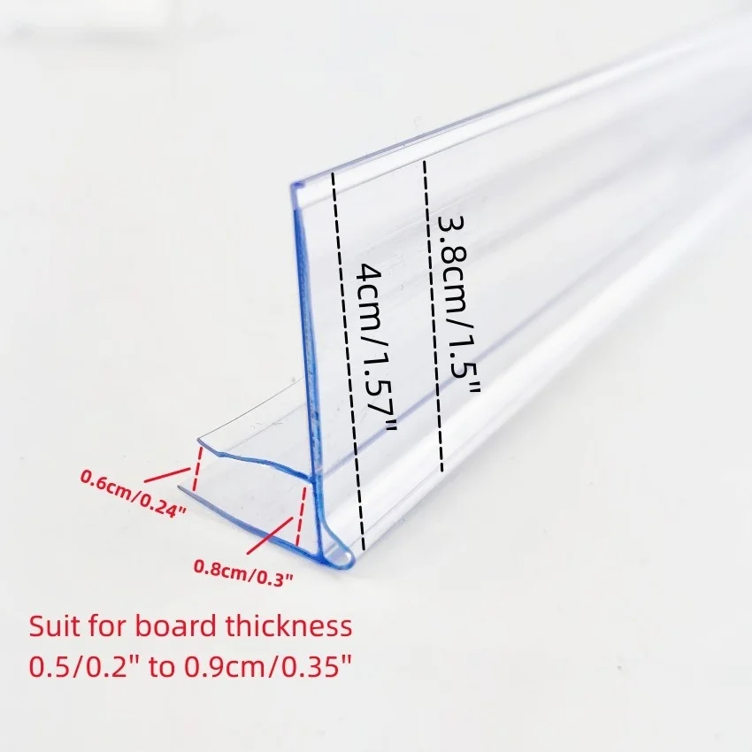 1Pack H4cm 플라스틱 선반 PVC 데이터 스트립 가격 라벨 카드 쇼 디스플레이 클립 홀더 슈퍼마켓 상점
