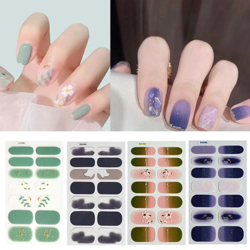 패션 투명 고양이 마그네틱 반경화 젤 네일 스티커, UV/LED 베이킹 램프 젤 네일 페이스트 랩 젤 광택제 컬러 디자인