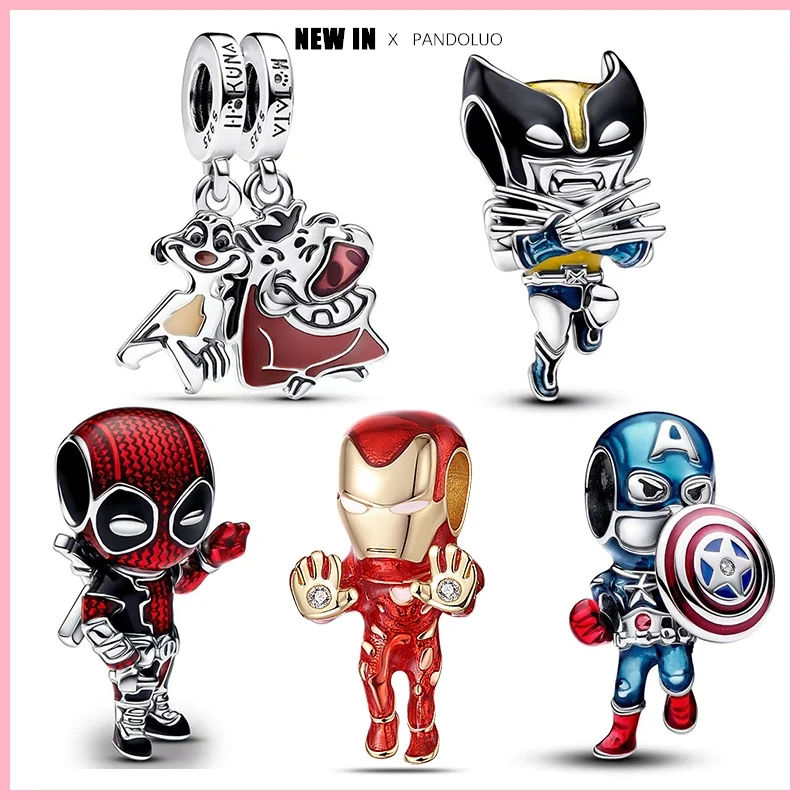 Charm Bead Jewelry Marvel Deadpool Fit 3mm 925 Original Bracelet 925 Silver Wolverine Charm DIY