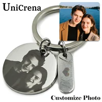 Unicrena Elegant Stainless Steel Keychain for Women–Personalized Laser Engraved Custom Name Logo Pet Accessories DIY Gift Idea