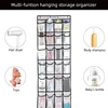 24 Pockets Over the Door Shoe Organizer Large Mesh Pockets With 4 Hooks Transparent Fabric Shoe Rack Storage Bag For Bedroom 6