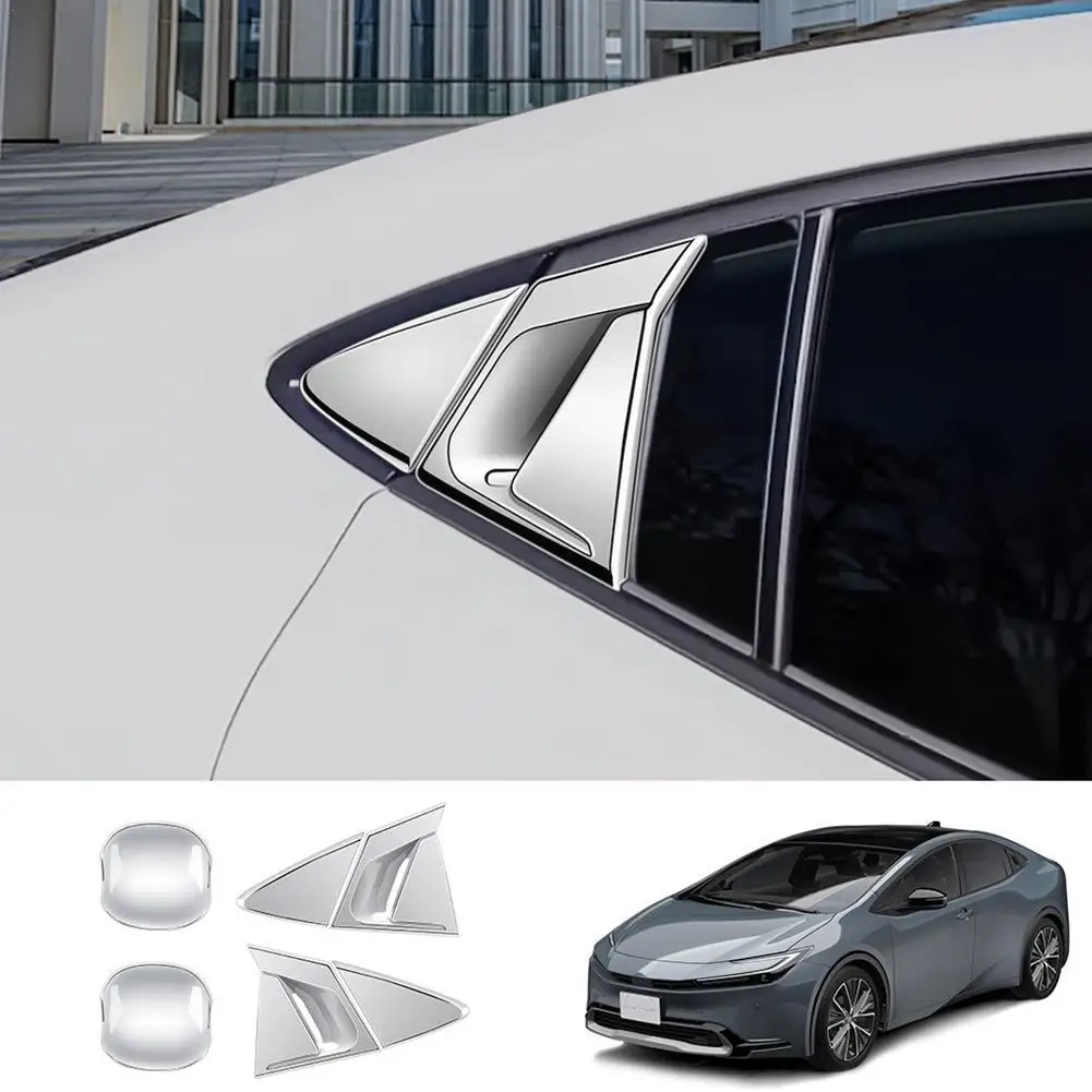 

For Toyota Prius 60 Series 2023 2024 ABS black carbonfiber Rear bowl trim rear frame handle door external triangle accessor H3P1